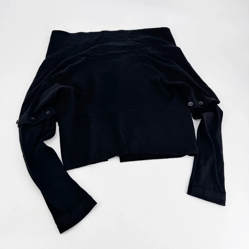 Porto Black Asymmetrical Button Jacket Lagenlook Porto 0 XS Art to wear - Picture 5 of 5